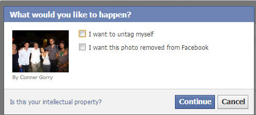 If your'e tagged in a picture posted by someone else you can remove that tag and request the photo be taken down.