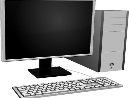monitor-silver-with-keyboard-pc